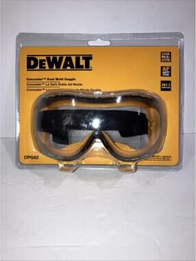 DEWALT DPG82 Concealer Clear Anti-Fog Dual Mold Safety Goggle, Clear Lens NEW